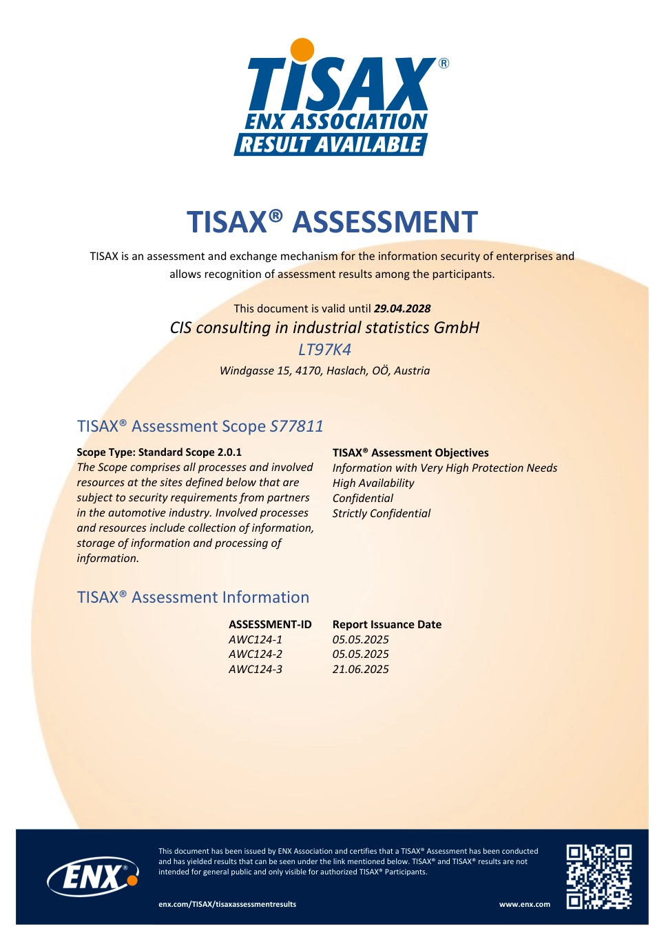 Zertifikat TISAX